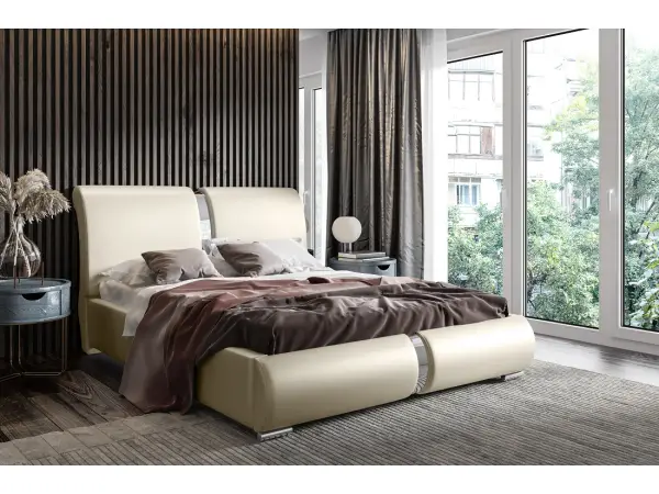 PRATO T1 łóżko tapicerowane 200x200 ze stelażem i pojemnikiem